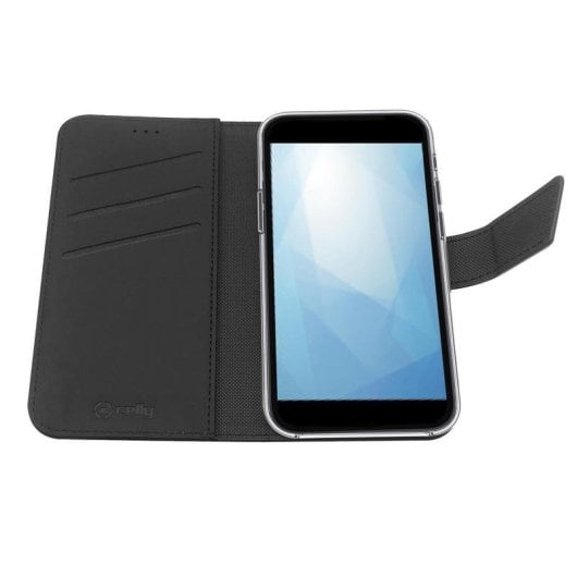 Funda para móvil Celly Wally Funda cartera Simili cuir Noir avec support pour Xiaomi 12 Pro