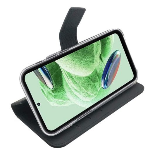 Funda para móvil Celly WALLY portefeuille simili cuir noir avec support pour Redmi Note 12 5G/Poco X5 5G