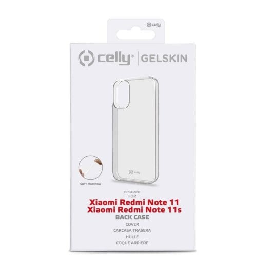 Funda para móvil Celly GELSKIN Skin case TPU Transparente Aplicación facile para Xiaomi Redmi Note 11/11S
