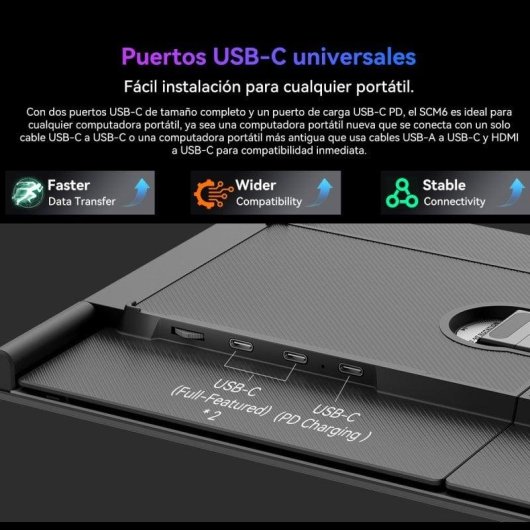 Écran PC Blackview SCM6 14" Full HD 60Hz IPS Ultrafin USB-C Haut-parleurs TÜV