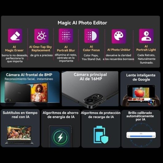 Tablet Blackview Mega 2 WiFi + 4G 12" 6GB 128GB Gris con Teclado y Stylus Pen