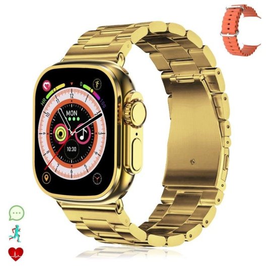 Dam Electronics Smartwatch C9 Ultra Max Bluetooth 2.1" TFT IP67 Plateado Negro Pulsómetro SpO2