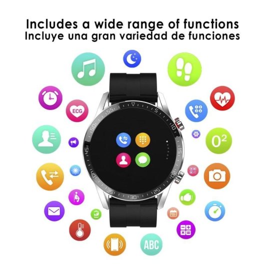 Dam Electronics L13 Bluetooth 1.28" IPS 44mm Negro Resistencia Agua IP67 SpO2 Pulsómetro Sueño