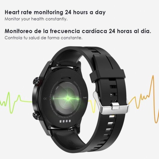 Dam Electronics L13 Bluetooth 1.28" IPS 44mm Negro Resistencia Agua IP67 SpO2 Pulsómetro Sueño