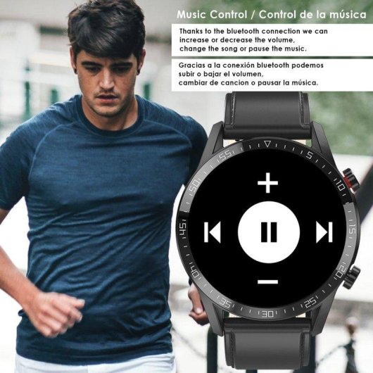 Dam Electronics L13 Bluetooth 1.28" IPS 44mm Negro Resistencia Agua IP67 SpO2 Pulsómetro Sueño