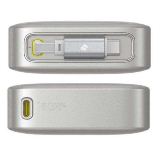 Power Bank Baseus Free2Pull 10000 mAh 30 W Apta para aviones Gris lunar