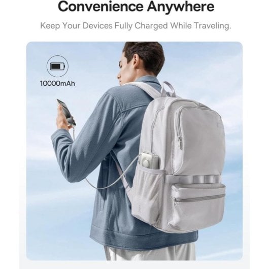 Power Bank Baseus Free2Pull 10000mAh 30W com Cabo Retrátil Cinzento