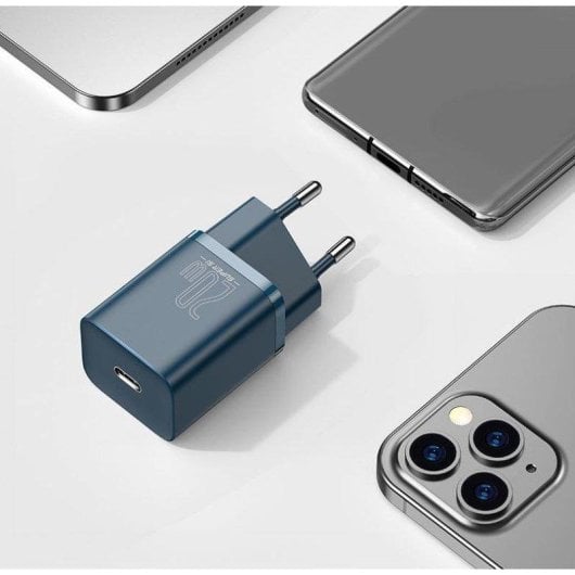 Chargeur Baseus CCSUP-B03 Super Si 20W USB-C Bleu Compact