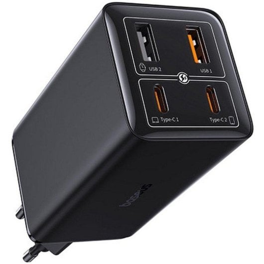 Chargeur Baseus GaN6 Pro 100W 2C+2U Noir avec câble Type-C 1m