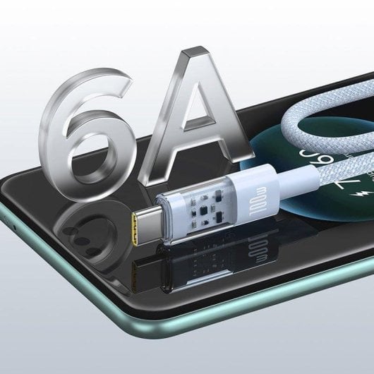 Câble USB Baseus Gem 1m 100W USB-C Tressé Bleu Galaxie