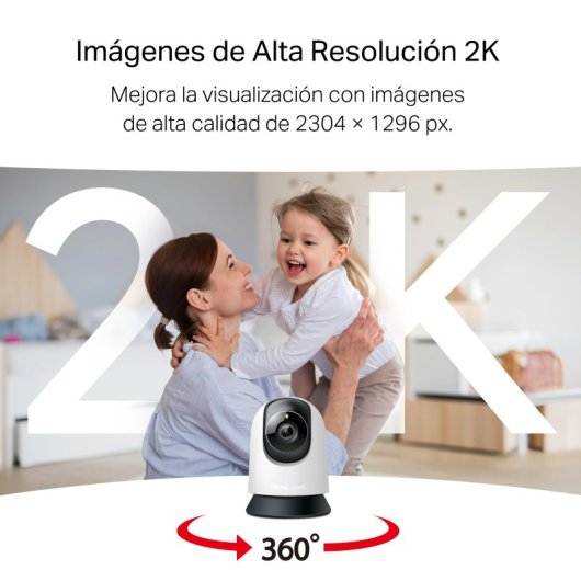 Mercusys MC210 Cámara de Vigilancia 2K 3MP, Visión 360º, Visión Nocturna, Detección IA