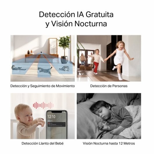Mercusys MC210 Cámara de Vigilancia 2K 3MP, Visión 360º, Visión Nocturna, Detección IA