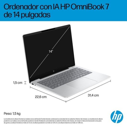 Portatile HP OmniBook 7 AI 14-fr0011ns 14" Intel Core Ultra 5 225U 16GB 1TB SSD Intel Graphics Windows 11 Home