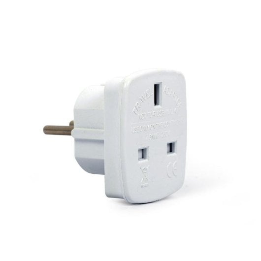 Adaptador Gembird A-AC-UKEU-001 Tomada Tipo G para Schuko 1 Tomada 7,5A Branco