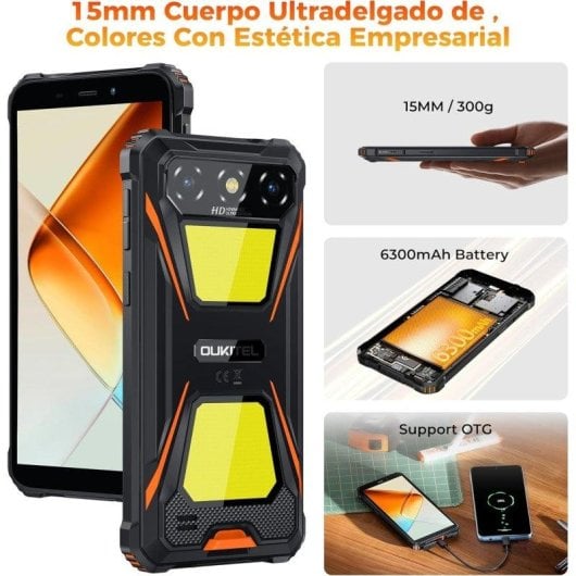Oukitel G5 4GB/256GB 6.0" HD 4G Dual SIM IP69K Bateria 6300mAh Android 14 Verde