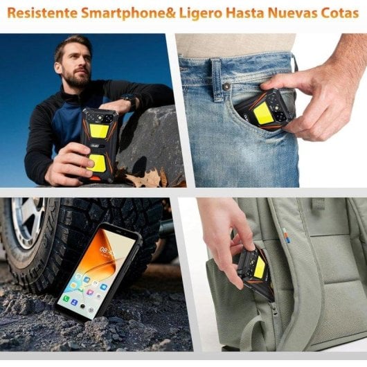 Oukitel G5 4GB/256GB 6.0" HD+ 4G Dual SIM Luz Camping 900LM IP69K Android 14 Preto