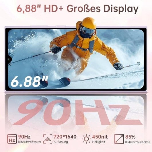 Oukitel C62 4GB/128GB 6.88" IPS 90Hz 4G Dual SIM Bateria 5150mAh Android 15 Preto