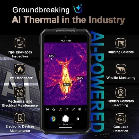 Ulefone Armor 29 Pro 32GB 512GB 6.67" AMOLED 5G Dual SIM Câmera Térmica IP68 Android 15 Preto