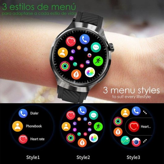 Dam Electronics Watch 4 Pro Bluetooth 1.5" TFT Plateado y Marrón Mediana IP67 SpO2 Pulsómetro