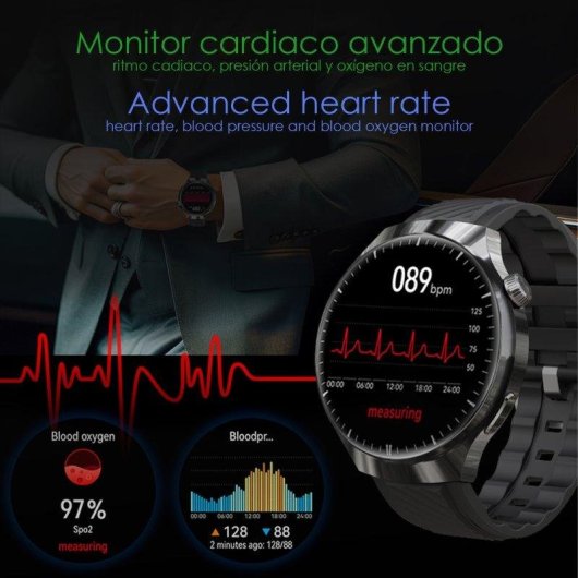 Dam Electronics Watch 4 Pro Bluetooth 1.5" TFT Plateado y Marrón Mediana IP67 SpO2 Pulsómetro