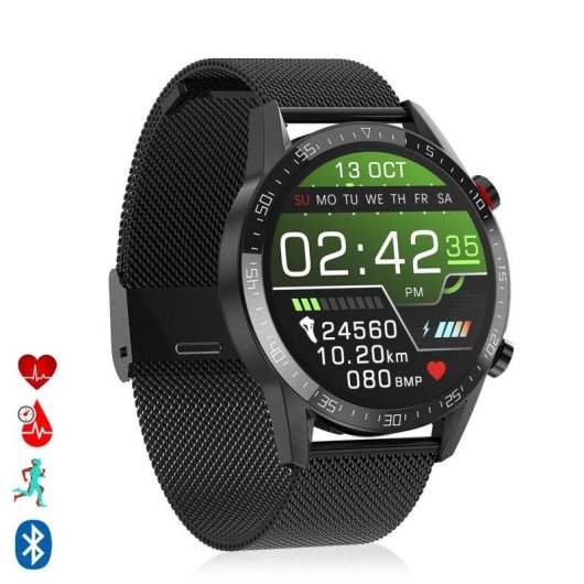 Dam Electronics L13 Bluetooth 1.28" IPS Metal Correa Plateada Monitor Cardíaco SpO2 IP67