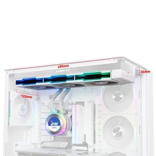 Refrigeração Líquida Lian Li Hydroshift II 360TL 360mm 3 Ventoinhas LCD Branco