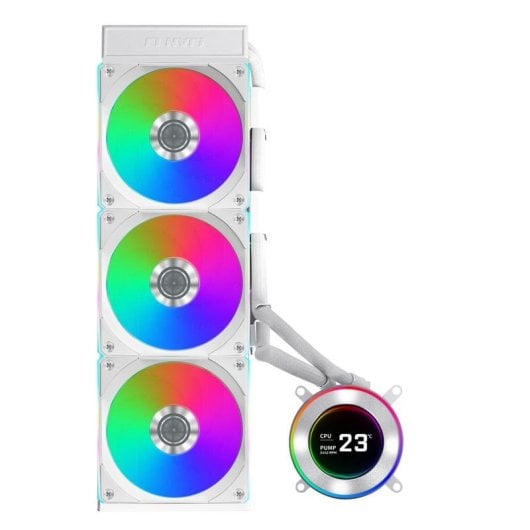 Lian Li Hydroshift II 360R Kit de Refrigeração Líquida 360mm com 3 Ventoinhas e LCD Branco