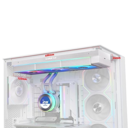 Lian Li Hydroshift II 360R Kit de Refrigeração Líquida 360mm com 3 Ventoinhas e LCD Branco
