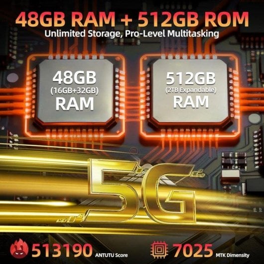 Oukitel WP62 16GB/512GB 6.6" IPS 120Hz 5G Dual SIM Bateria 11000mAh NFC IP69K Android 15 Prateado