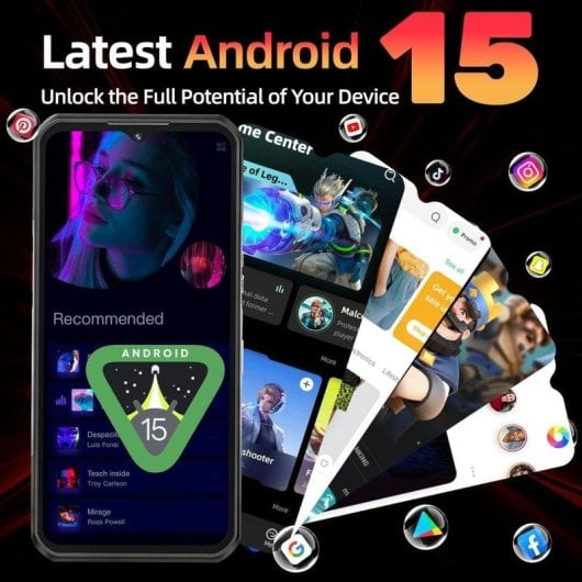 Oukitel WP62 16GB/512GB 6.6" IPS 120Hz 5G Dual SIM Bateria 11000mAh NFC IP69K Android 15 Prateado