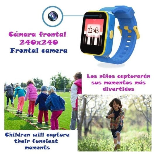 Dam Electronics CT5 Bluetooth 1.54" IPS Bleu Montre Connectée Enfant Écran Tactile Jeux Caméra
