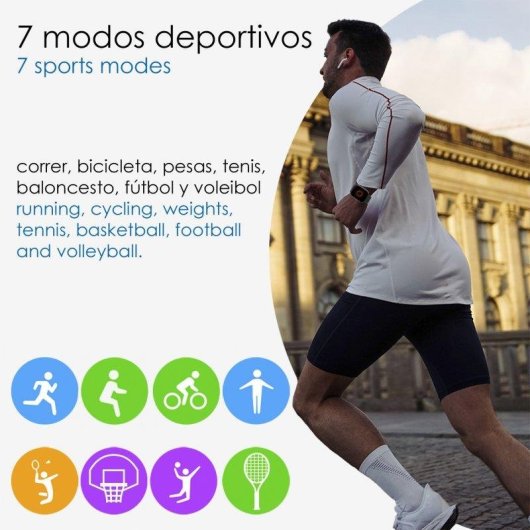 Dam Electronics S9 Bluetooth 1,85" Negro Pack 2 Smartwatch y 2 Auriculares TWS IP67 SpO2 ECG