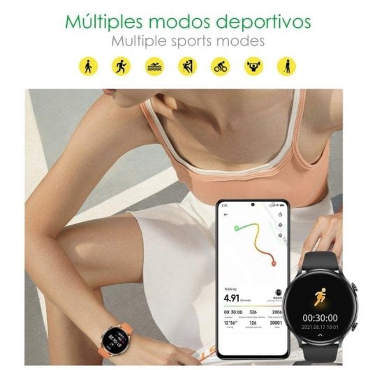 Dam Electronics QS40 Bluetooth 1.39" TFT 44mm Preto IP67 SpO2 Cardíaco Sono Chamada