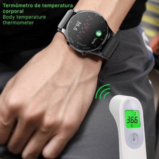 Dam Electronics P50 Bluetooth 1.3" Écran Couleur Noir Étanchéité IP65 Tensiomètre SpO2 Thermomètre