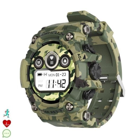 Dam Electronics T6 Bluetooth 44mm LCD Preto IP68 Pulsómetro SpO2 Monitor de Sono 7 dias