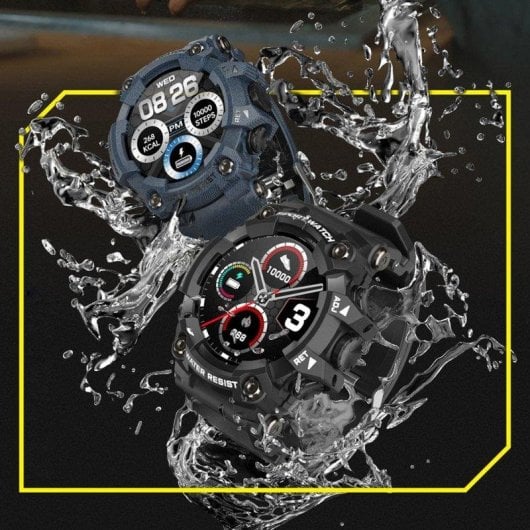 Dam Electronics T6 Bluetooth 44mm LCD Preto IP68 Pulsómetro SpO2 Monitor de Sono 7 dias