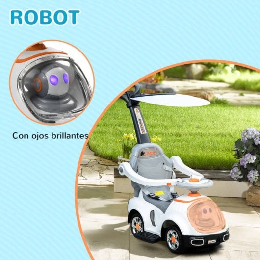 Aiyaplay Correpasillos 3 En 1 Para Niños 12-36 Meses Diseño De Robot Blanco