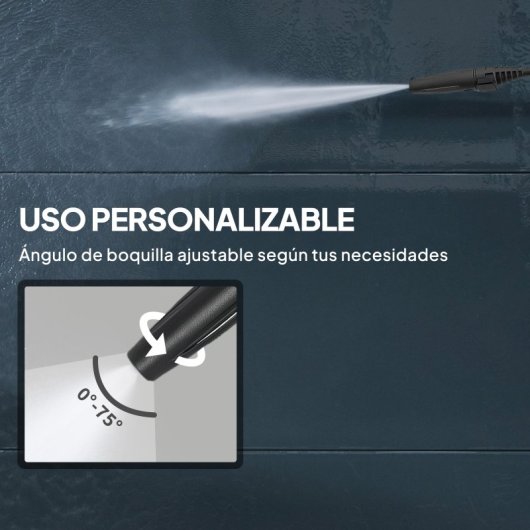 Outsunny Hidrolimpiadora De Alta Presión 1800w Caudal 420 L/h Presión 150 Bar