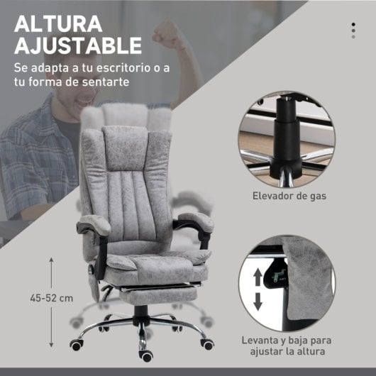 Vinsetto Silla De Masaje Reclinable Con 6 Puntos De Masaje Gris