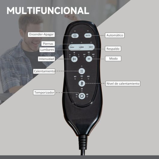 Vinsetto Silla De Masaje Reclinable Con 6 Puntos De Masaje Gris