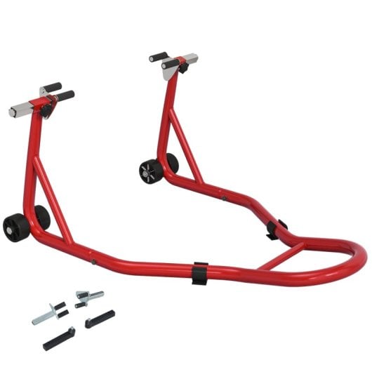 Homcom Cavalete de Mota Suporte Dianteiro Universal para Rodas 10", 17", 18" Vermelho