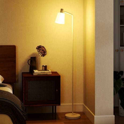 Homcom Lámpara De Pie Led Regulable 3 Temperaturas De Color Blanco