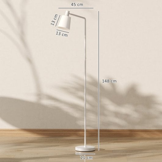 Homcom Lámpara De Pie Led Regulable 3 Temperaturas De Color Blanco