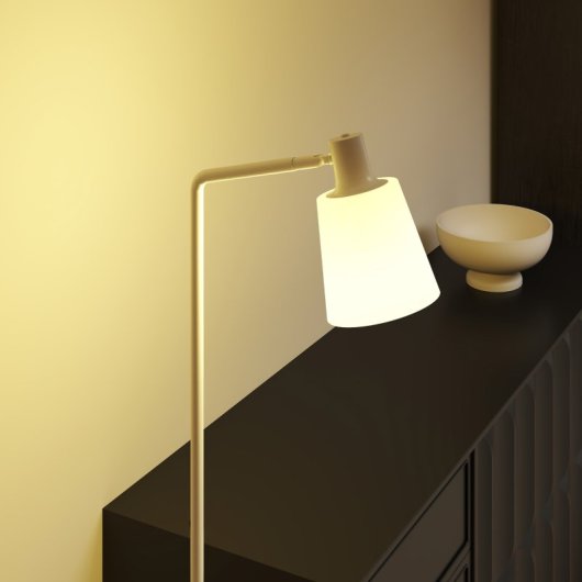 Homcom Lámpara De Pie Led Regulable 3 Temperaturas De Color Blanco