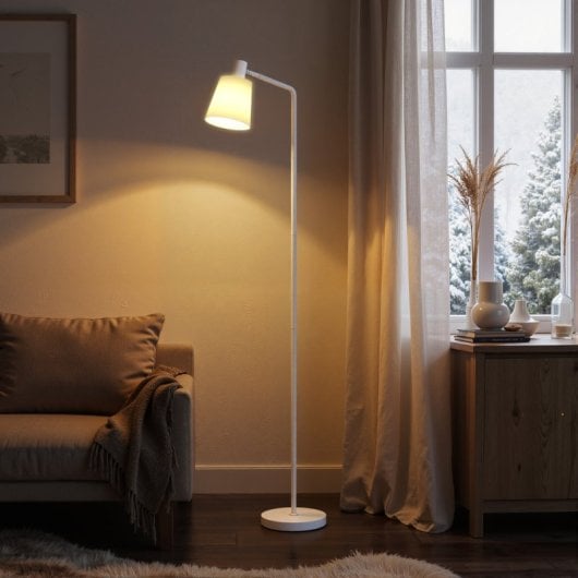 Homcom Lámpara De Pie Led Regulable 3 Temperaturas De Color Blanco