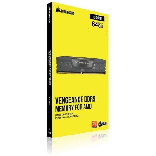 Mémoire RAM Corsair Vengeance 64GB 2x32GB DDR5 5600MHz CL40 EXPO XMP Gris