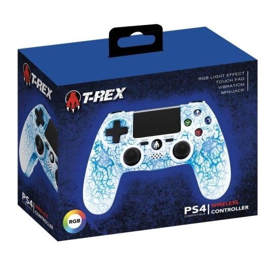 Gamepad Indeca RGB T-REX Inalámbrico para PS4/PC Blanco