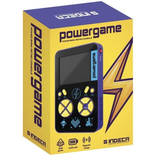 Indeca Retro Console Retro com 256 Jogos Integrados e Power Bank 5000mAh Branca