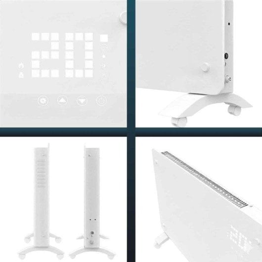 Radiador Eléctrico YOEVU Glass Panel 2500W grande con control táctil y temporizador
