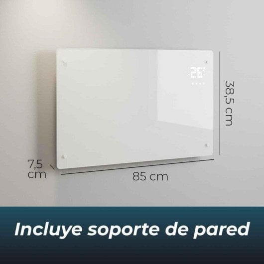 Radiador Eléctrico YOEVU Glass Panel 2500W grande con control táctil y temporizador